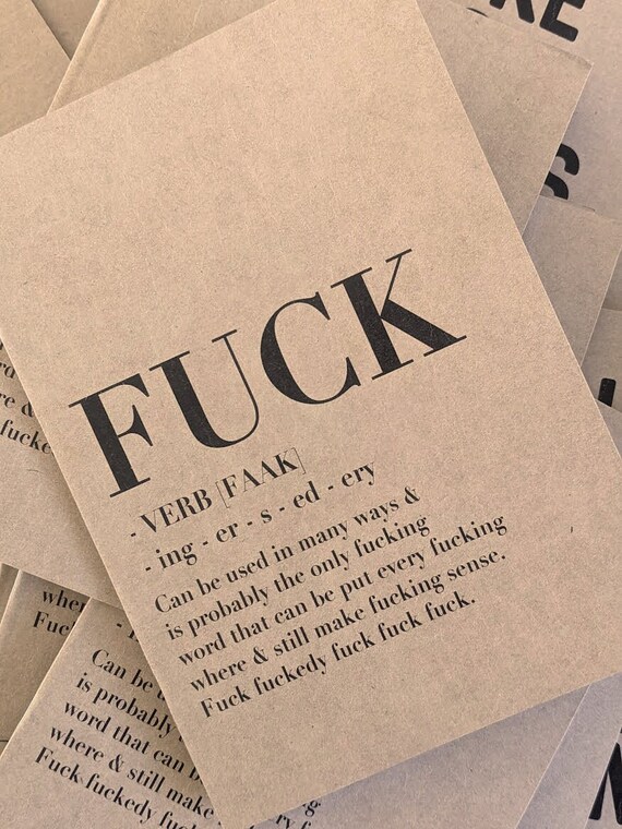 Fuck Definition/A5 Notebook/Recycled/Sustainable/Eco- Friendly Pun/Funny/Stationary/Notepad/Stationery/Paper/Gift/Student/School