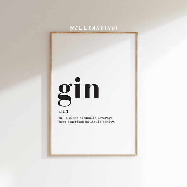 Gin Definition Etsy UK