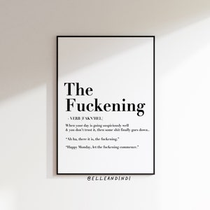 The Fuckening Definition // Funny // Typography // Print // Poster // Swearing // Present // Wall Art // A3 // A4 // A5 //