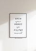 Wash Your Hands Ya Filthy Animal // You Filthy Animal // Bathroom Print // Toilet // A4 // A3 // Home // Typography // Wall Art // Poster 