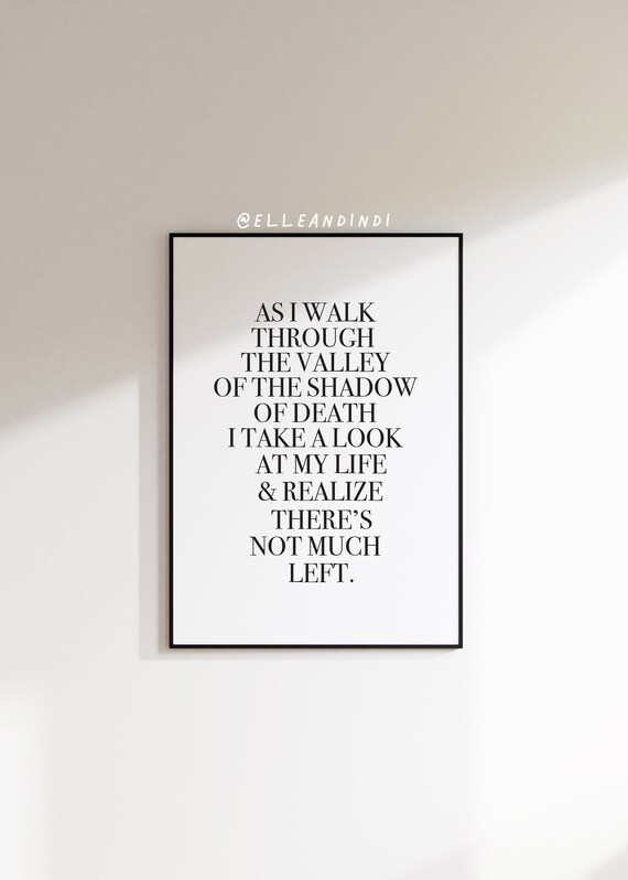 Coolio - Gangsta's Paradise // Lyrics // 90's // Rap // A3 // A4 // A5 /  Typography // Poster / Wall Art / Present / Print // Monochrome //