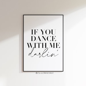 Jeśli zatańczysz ze mną kochanie // Czy porozmawiamy // Sam Fender // Muzyka // Cytat // Tekst piosenki // Boże Narodzenie // Wydruk // A3 // Plakat // Sztuka ścienna //