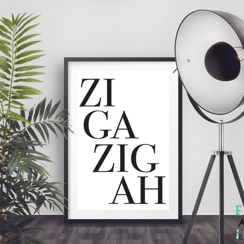 Zigazigah // Lyrics // Bedroom // Home // Spice Girls // A4 // Etsy