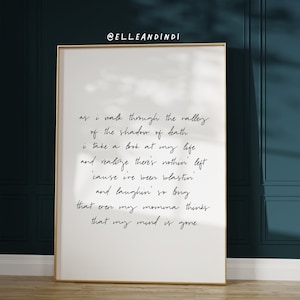 Gangsta&#39;s Paradise // Coolio // Lyrics // 90&#39;s // Rap // A3 // A4 // A5 / Typography // Poster / Wall Art / Present / Print // Monochrome //