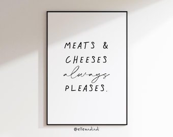 Vlees en kaas altijd lekker / Bob Mortimer / Lol / Print / Poster / kunst aan de muur / grappig / cadeau-idee / keukeninrichting / eetkamer / thuis