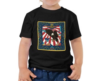 American Eagle Mandarin Square Toddler Short Sleeve Tee | Bald Eagle, Patriotic Symbols, Great Seal of the United States, Masonic Symbol