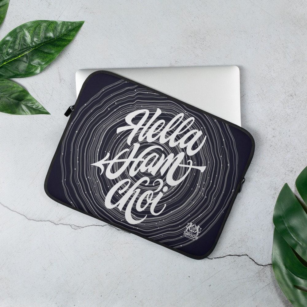 Hella Ham Choi Laptop Sleeve | 13 15 inch MacBook Notebook cover, Vietnamese Phrase, Funny Asian Saying, ABG ABB, Asian American Culture