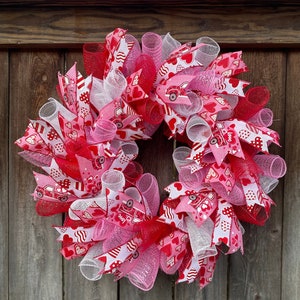 2024 Valentines Day Wreath / Red White Pink Wreath / Vday Wreath