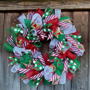 NEW Christmas Wreath / Red White and Green Wreath / Holiday Wreath / Christmas Decor / Red White and Green Christmas / Gift