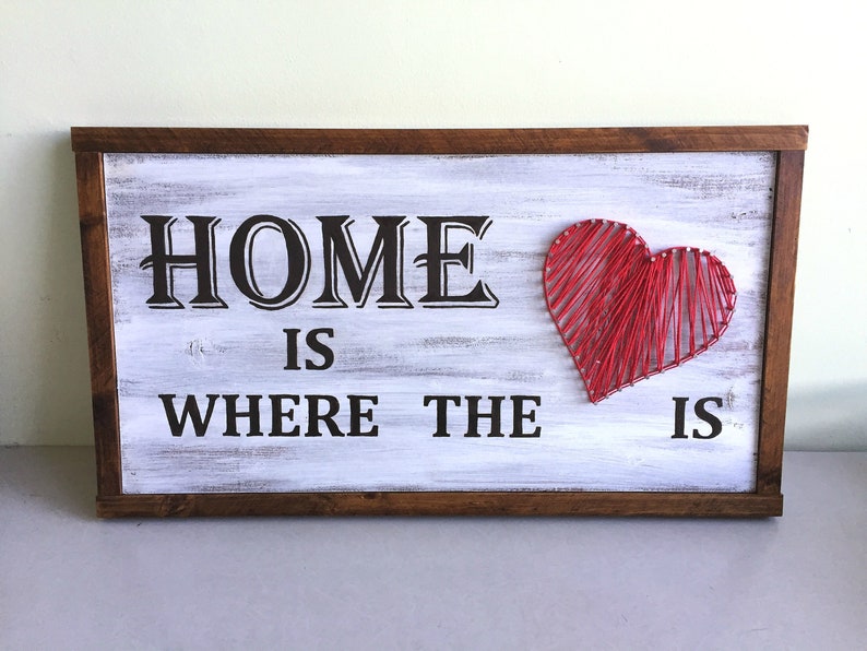 Home is Where the Heart is / Handmade Rustic Wood Sign / Etsy