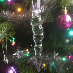 Handmade Realistic Glass Icicle Christmas Tree Decorations  - Set of 3