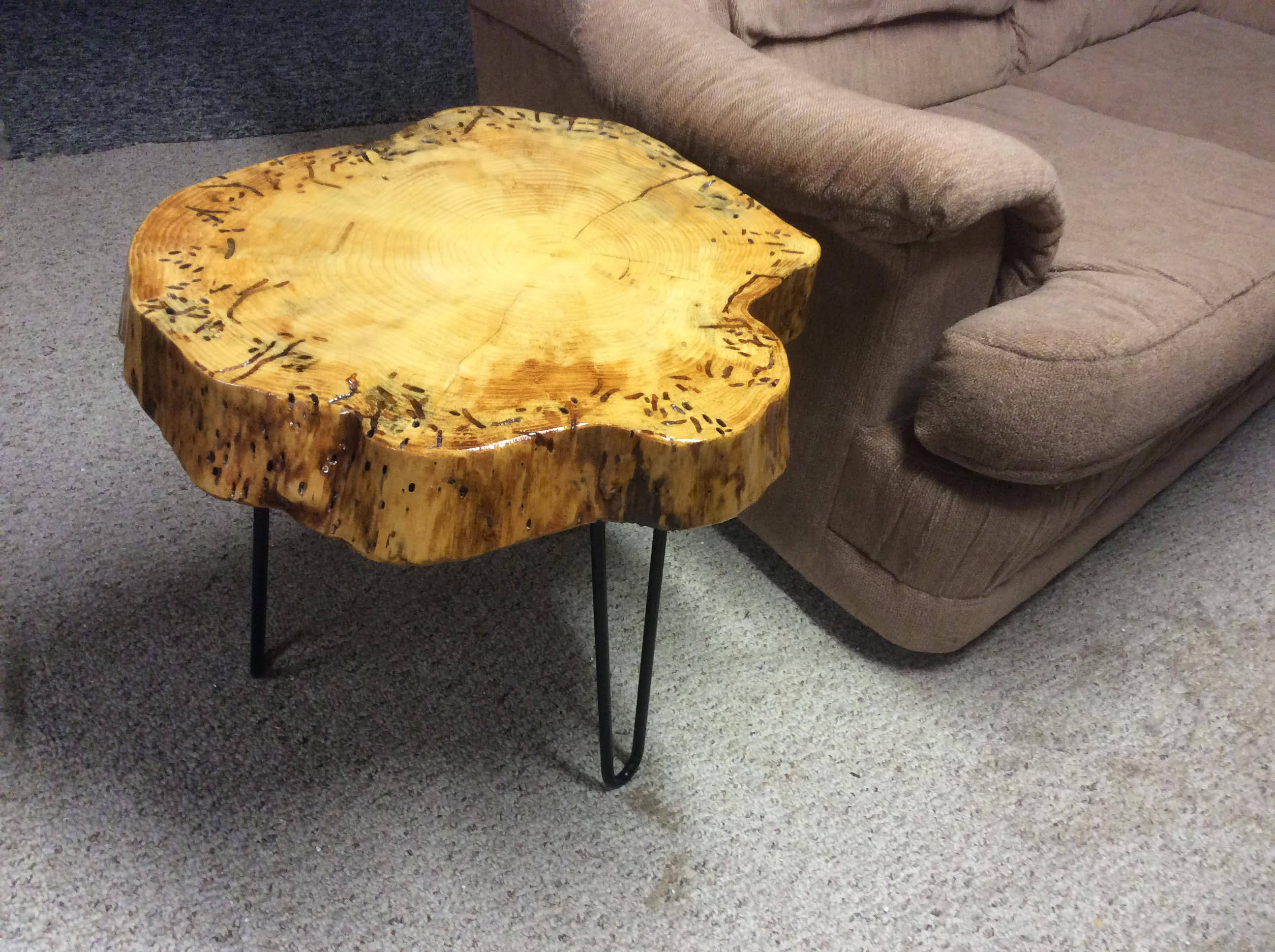 Rustic End Table Rustic Furniture Live Edge Table Slab End Etsy