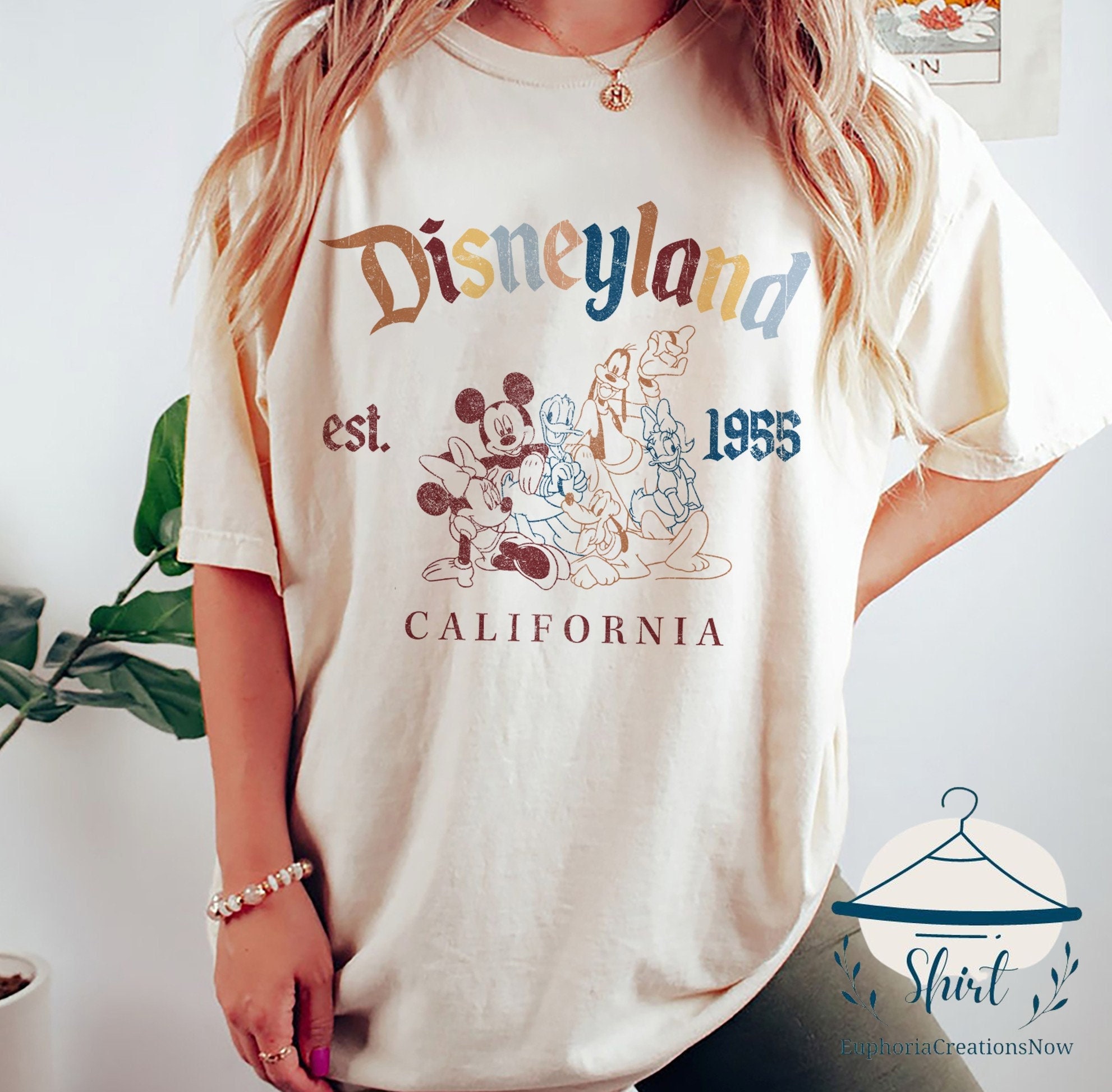 Discover Vintage Disneyland Est 1955 Shirt, Retro Mickey And Friends Matching T-Shirt