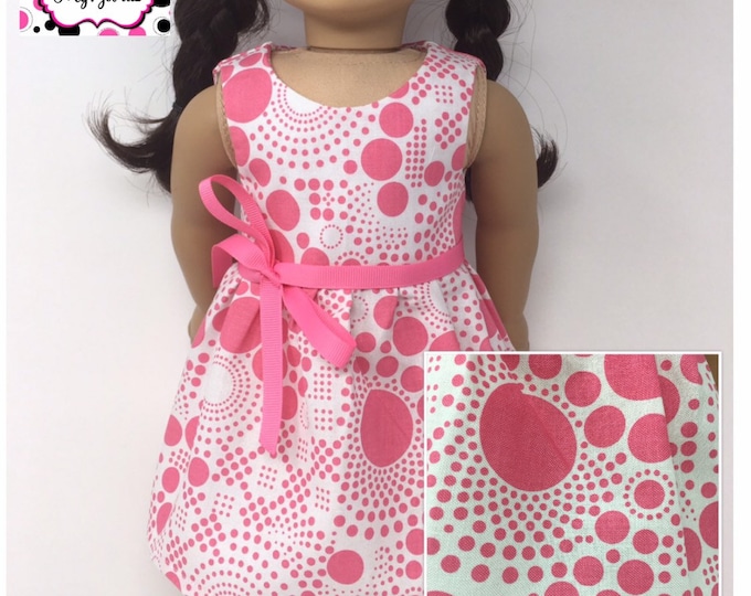 Doll Clothe 18/" Shoes Pink and White Polka Dot Cloth Slip On Fits 18/" AG Dolls