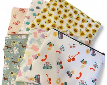 Handmade Cotton Diaper Wallet with Refillable Wipes Container