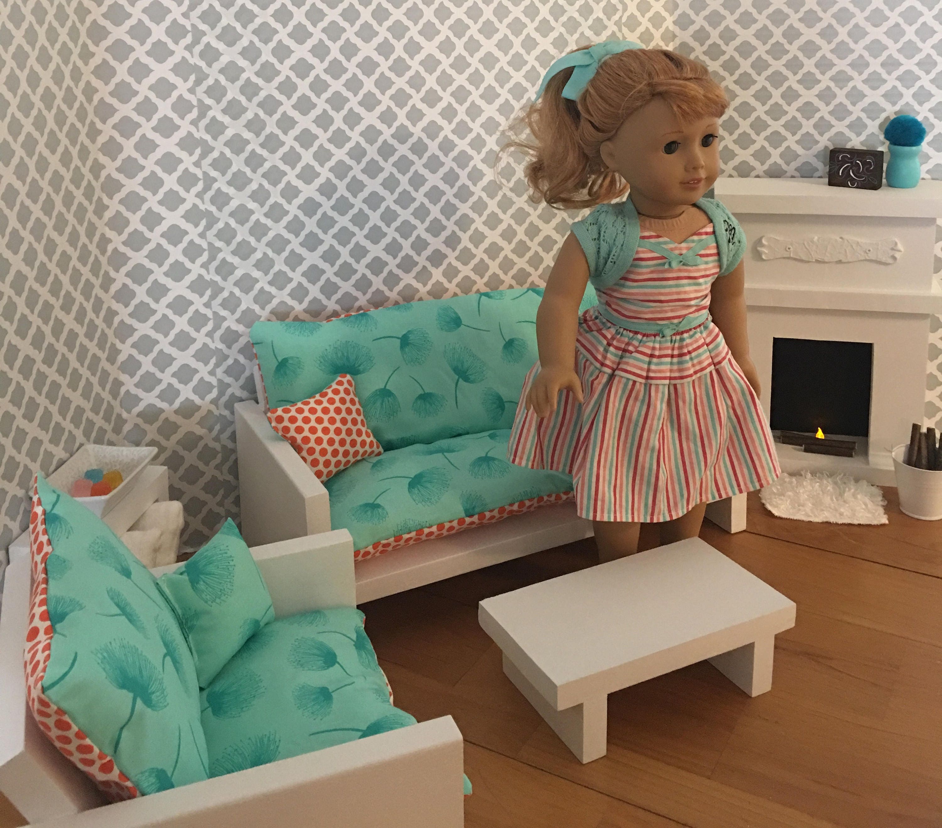 living room set for 18 dolls fits the american girl dolls