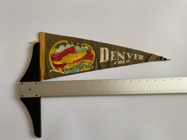 Denver Colorado CO 17 Vintage Pennant 1950/'s Travel Road Trip Tourist Souvenir