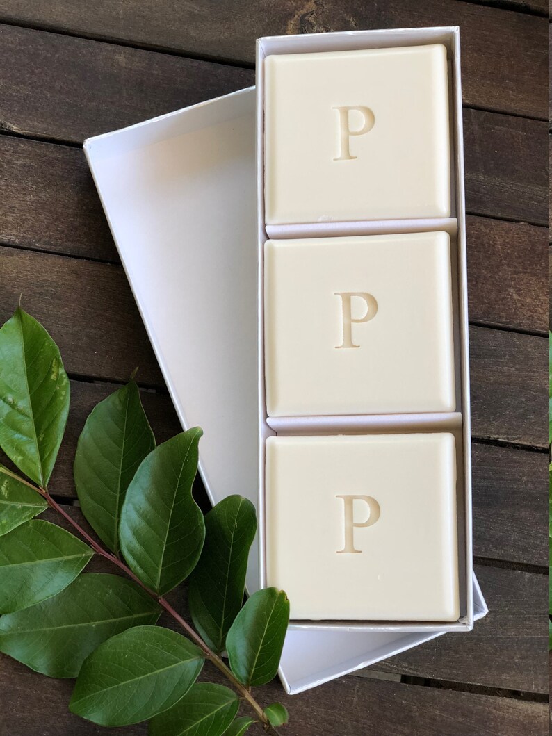Monogrammed Square Bar Soap Set of 3 or 6 Etsy