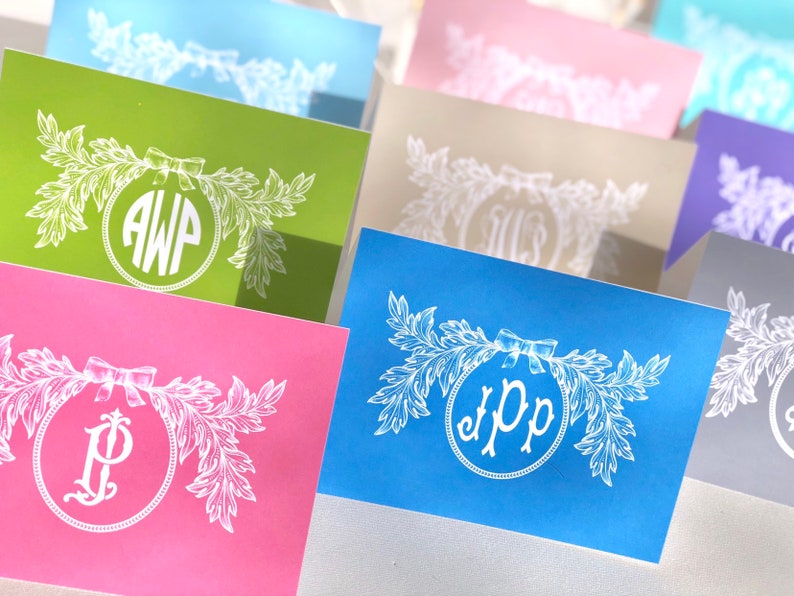 Charleston Wreath Fold Over Note Cards and Envelopes