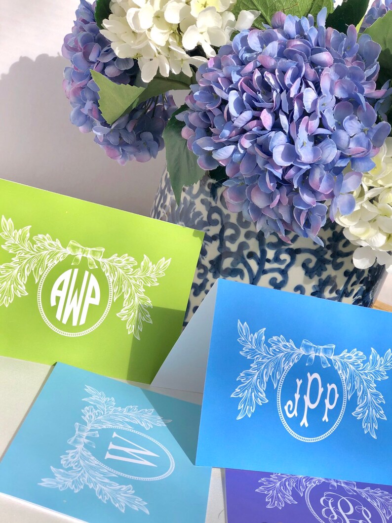Charleston Wreath Fold Over Note Cards and Envelopes