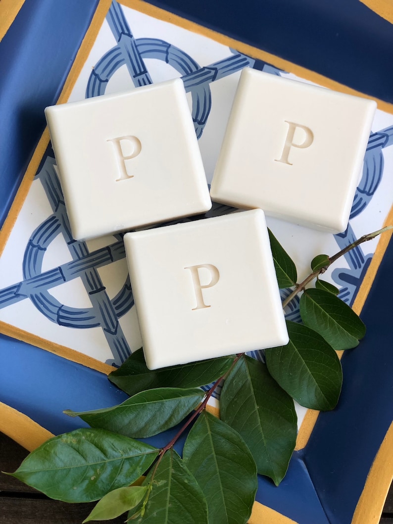 Monogrammed Square Bar Soap Set of 3 or 6 Etsy