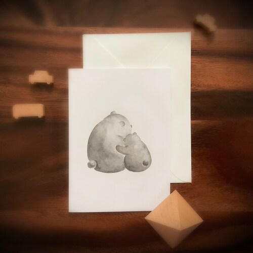 Carte câlin de poche / Ours câlin « Je m'aime »/ Cadeau réconfortant, Merci, Une pensée pour vous, Soutien à la santé mentale