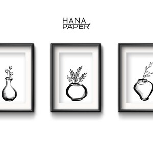 Moon Jar LINE ART  Drawing Zen Decor DECO Digital