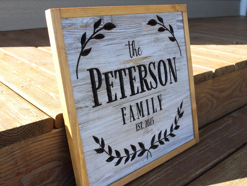 Personalized Family Name Sign – Wedding Gift for Couple – Custom Carved ...