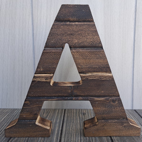 Personalized Rustic Barn Wood Letters / Large Custom Handmade Farmhouse Style Letters / Standing or Wall Hanging Wooden Letters