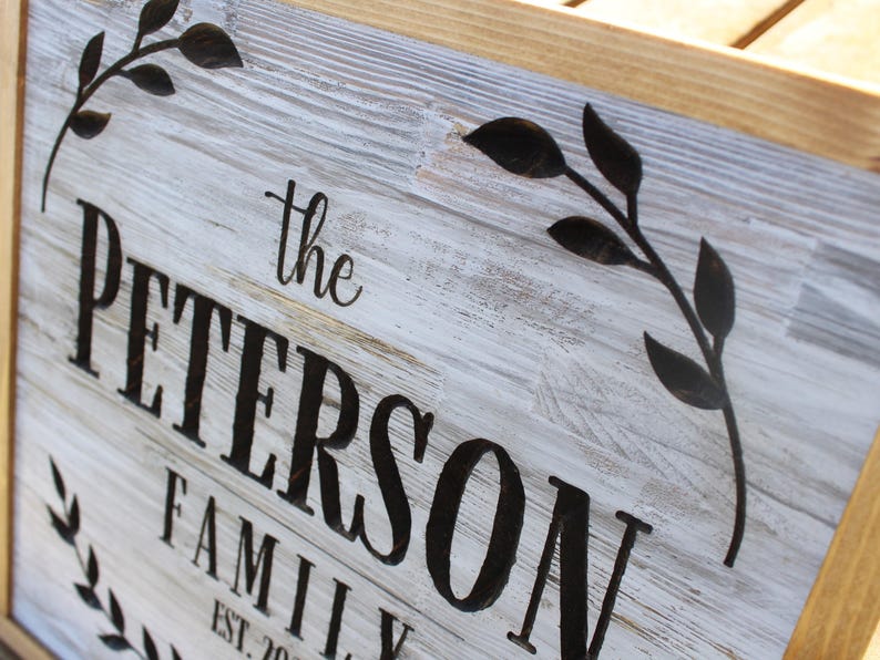 Personalized Family Name Sign – Wedding Gift for Couple – Custom Carved ...