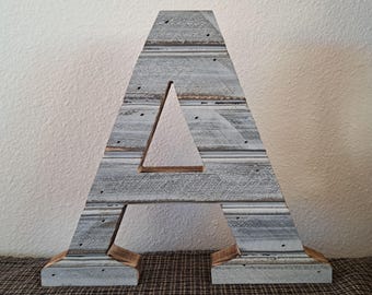 Personalized Rustic Barn Wood Letters        / Large Custom Handmade Farmhouse Style Letters / Standing or Wall Hanging Wooden Letters