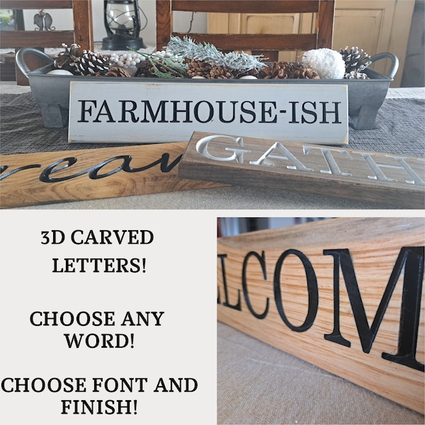 Custom Wooden Sign, Create Your Own Sign, One Little Word Custom Wood Signs, Custom Word Sign, Make Your Own Sign, Carved Wood Sign