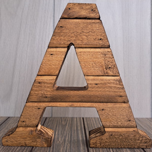 Personalized Rustic Barn Wood Letters / Large Custom Handmade Farmhouse Style Letters / Standing or Wall Hanging Wooden Letters