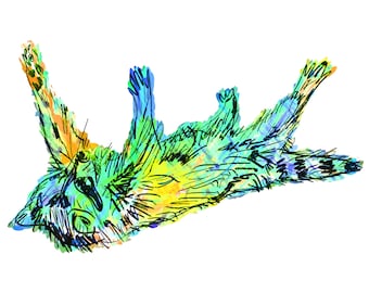 Raccoon(3B) Giclée Print - Cavanata - 8" X 10" Raccoon Graphic Fine Art Print, Original Illustration, Animal Art