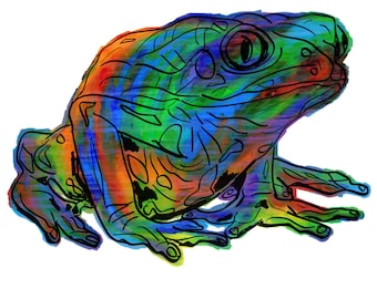 Frog(2OG) Giclée Print - Cavanata - 8" X 10" Frog Graphic Fine Art Print, Original Illustration, Animal Art