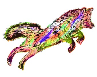 Fox(3C) Giclée Print - Cavanata - 8" X 10" Fox Graphic Fine Art Print, Original Illustration, Animal Art