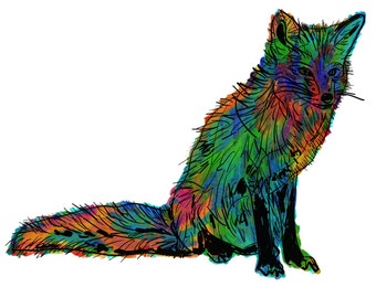 Fox(1OG) Giclée Print - Cavanata - 8" X 10" Fox Graphic Fine Art Print, Original Illustration, Animal Art