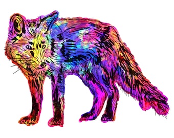 Fox(6) Giclée Print - Cavanata - 8" X 10" Fox Graphic Fine Art Print, Original Illustration, Animal Art