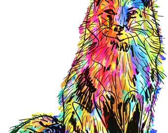 Fox(2) Giclée Print - Cavanata - 8" X 10" Fox Graphic Fine Art Print, Original Illustration, Animal Art
