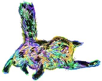 Fox(4B) Giclée Print - Cavanata - 8" X 10" Fox Graphic Fine Art Print, Original Illustration, Animal Art