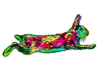 Rabbit(4C) Giclée Print - Cavanata - 8" X 10" Rabbit Graphic Fine Art Print, Original Illustration, Animal Art
