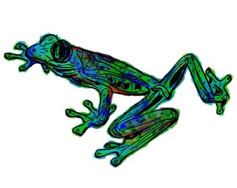 Frog(5OG) Giclée Print - Cavanata - 8" X 10" Frog Graphic Fine Art Print, Original Illustration, Animal Art