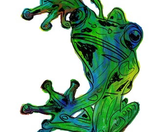 Frog(3OG) Giclée Print - Cavanata - 8" X 10" Frog Graphic Fine Art Print, Original Illustration, Animal Art