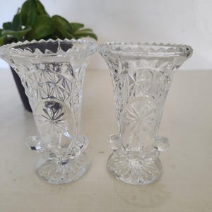 Vintage Hofbauer Bleikristall Byrded Vasen 2er Set