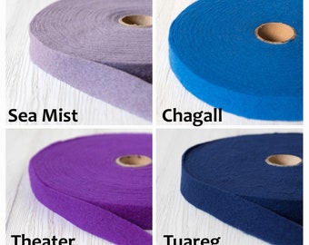 Extra fine merino wool Pre-Felt Gray Storm Extra Fine Merino Wool Prefelt Ribbon Soft Fruit 19 micron 4 wide 10 cm
