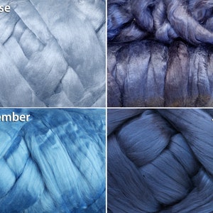 SALE 2 oz Viscose Fiber Extra Fine Nuno Wet Felting Supplies Spinning Fiber Roving rove blue blue paper making textile art bamboo fibre