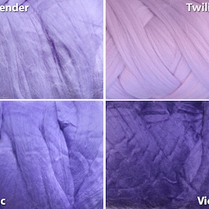 SALE 4 oz 19 micron Merino Wool Roving Extra Fine Violet Purple gradient Felting Nuno Felting Spinning Weaving Knitting Australian supplies