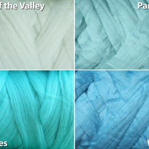 4 oz 19 micron Merino Wool Roving Extra Fine Water blue turquoise Felting Nuno Felting Spinning Weaving Knitting extrafine tops supply