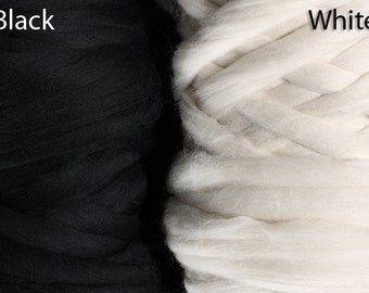 1 lb 19 microns Australian Merino Wool Roving Extra Fine  Natural white ecru black Nuno Felting Spinning Knitting tops felt supplies