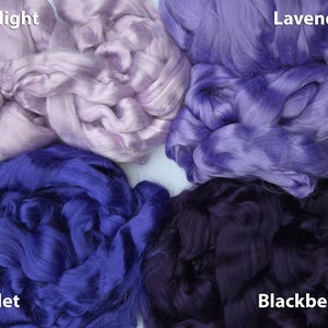SALE 2 oz Viscose Fiber Extra Fine Nuno Wet Felting Supply Spinning Fiber Rove tops lavender violet making textile supplies fibre